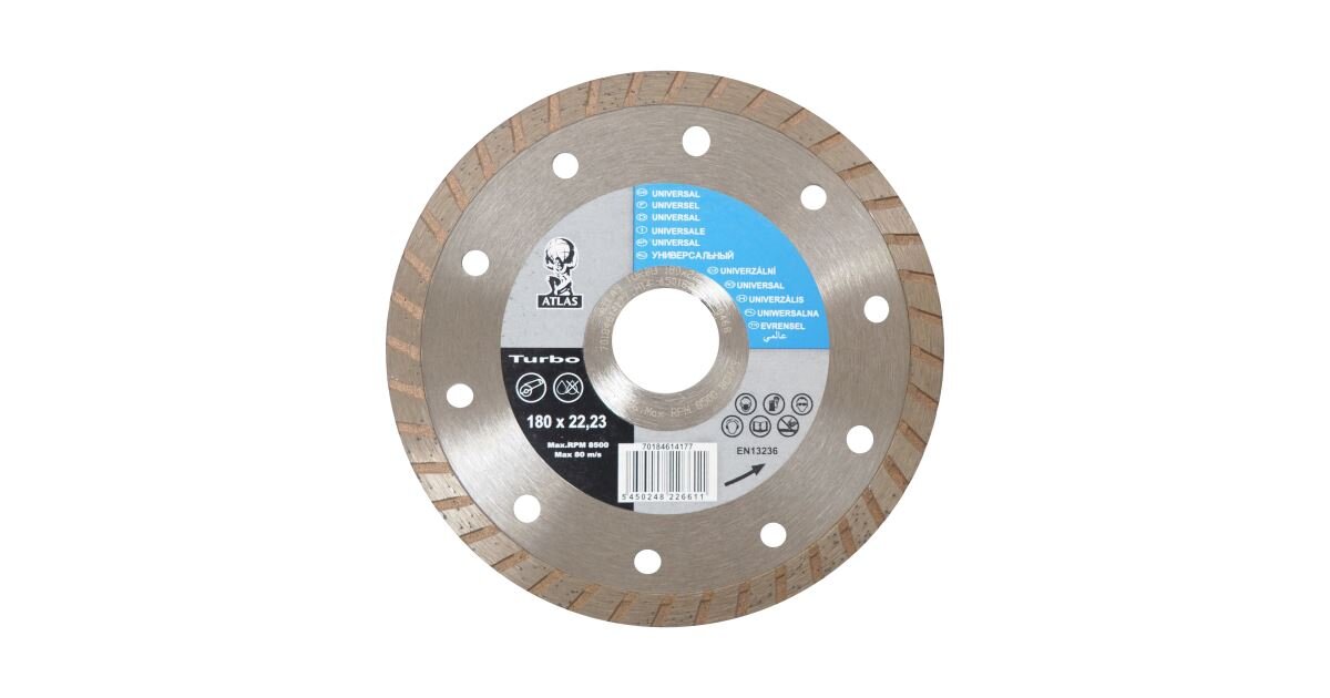 Diamantový kotúč ATLAS TURBO 180 x 22,23 x 3 mm (Toptrade)