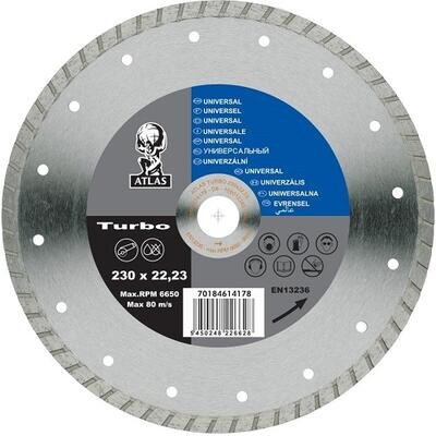 Diamantový rezný kotúč ATLAS Universal Turbo 230 x 22,23 x 3,2 mm