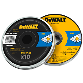 DeWALT DT3507 rezný kotúč na nerez (INOX) 125 x 1,0 x 22,2 mm, sada 10 ks (plechový box)