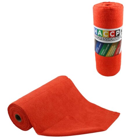 Utierka z mikrovlákna ECONOMY ROLL 30×30 cm, 40 ks (červená)