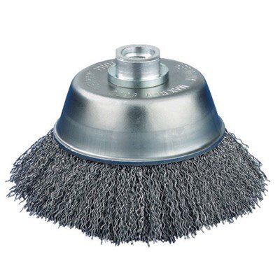 Abraboro miskový drôtený kartáč Ø60 mm, závit M14, karbovaný oceľový drôt 0,30 mm