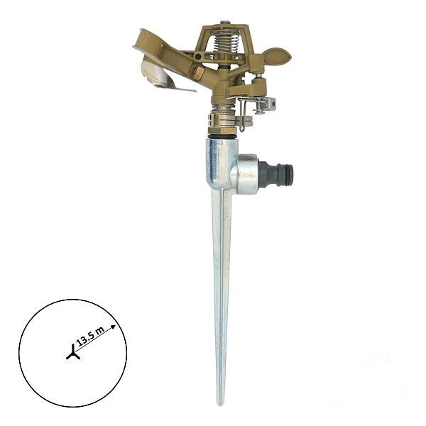VRCPRO impulzný zavlažovač kovový s hrotom 7243010, do Ø27 m (pripojenie 1/2\")