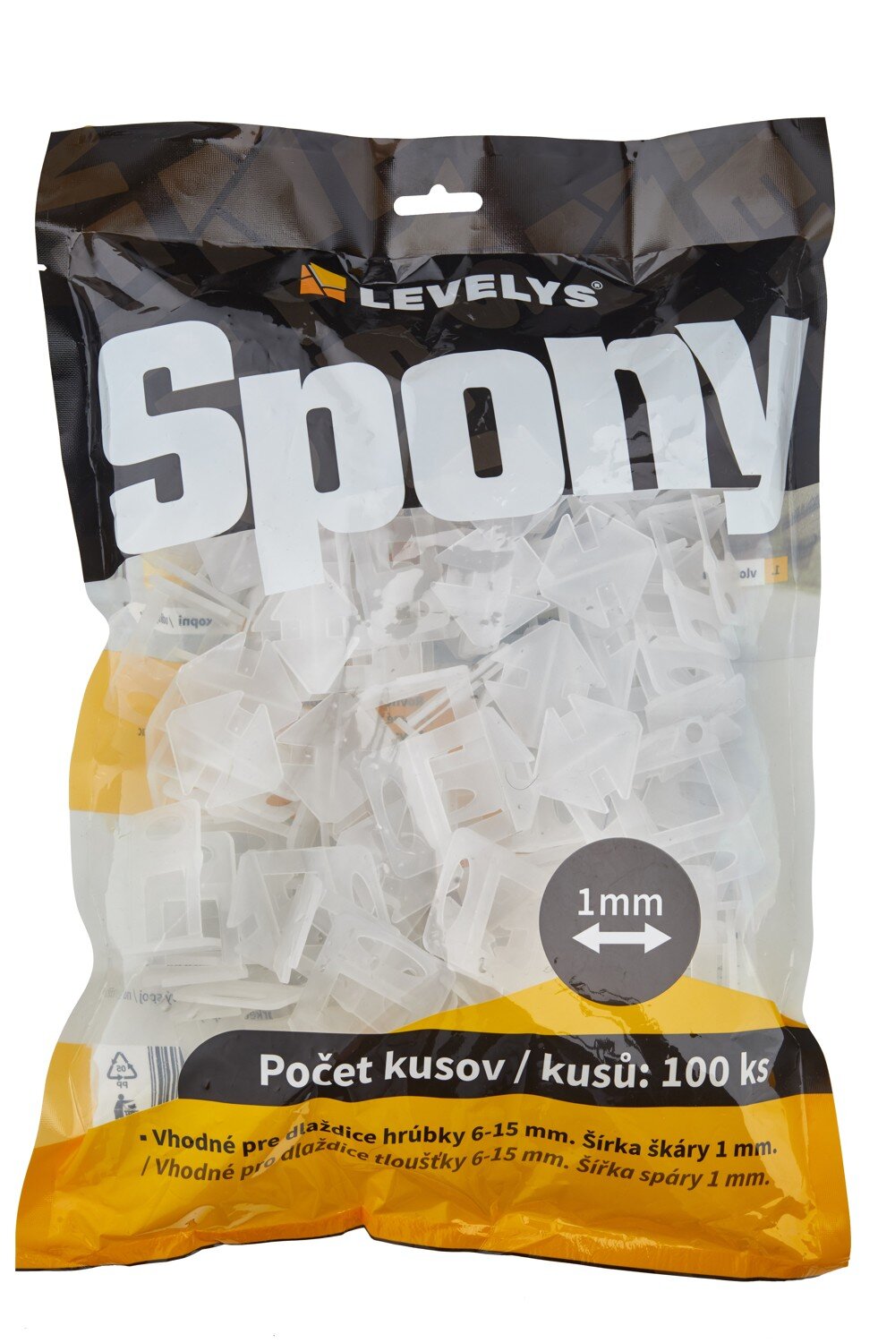 LEVELYS dištančné spony 1 mm, 100 ks