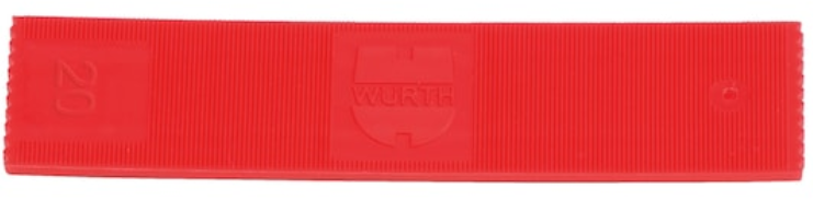 Würth sklenárska podložka (verglasungsklotz) 20 x 3 mm, červená