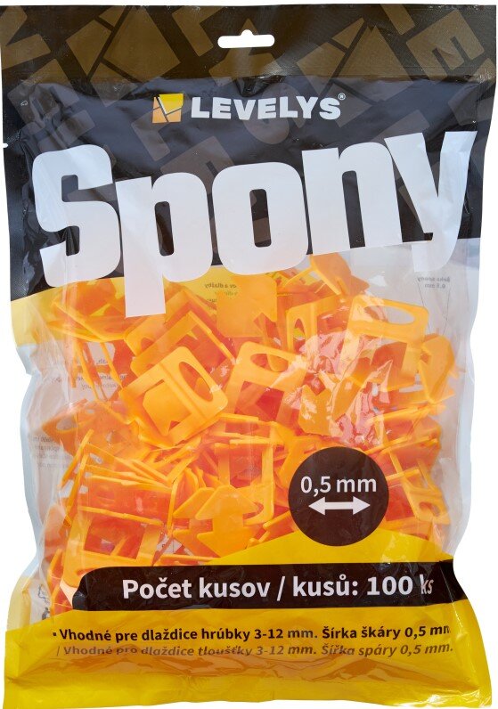 LEVELYS nivelačné spony 0,5 mm, 100 ks