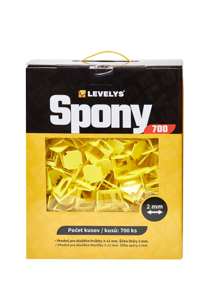 Dištančné spony Levelys 2 mm, 700 ks