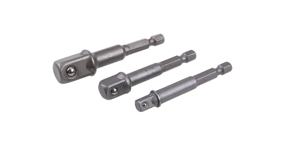 LEVIOR sada adaptérov do vŕtačky 1/4\", 3/8\", 1/2\" (3 ks)