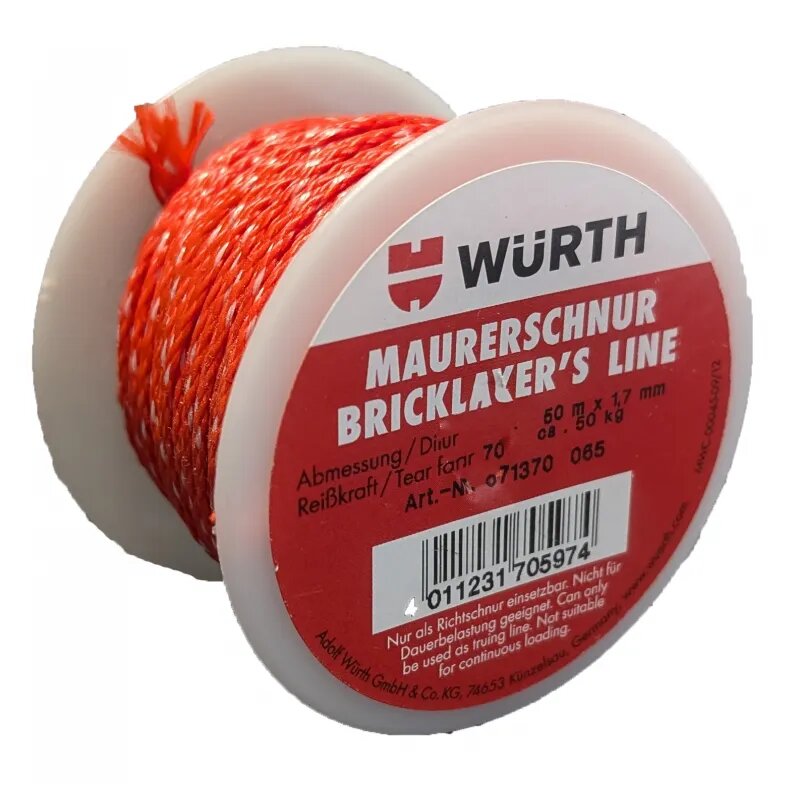 Würth Murárska šnúra PP 50 m, 1,7 mm, červeno-biela