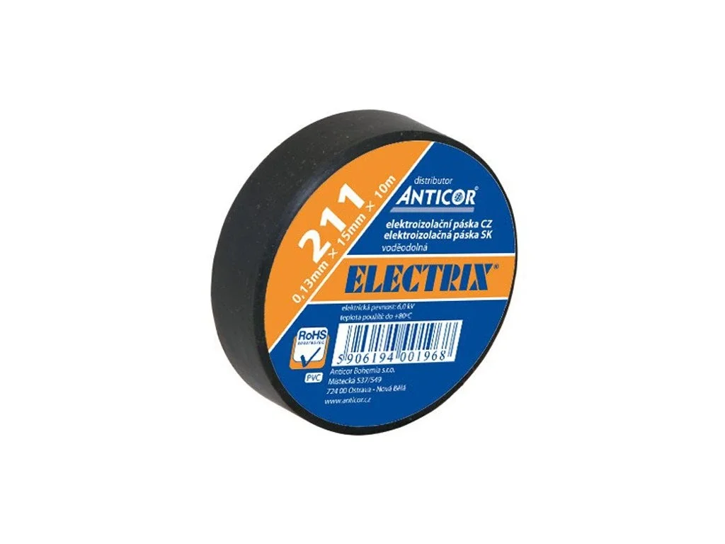 Elektroizolačná PVC páska 15 mm x 10 m (0,13 mm)