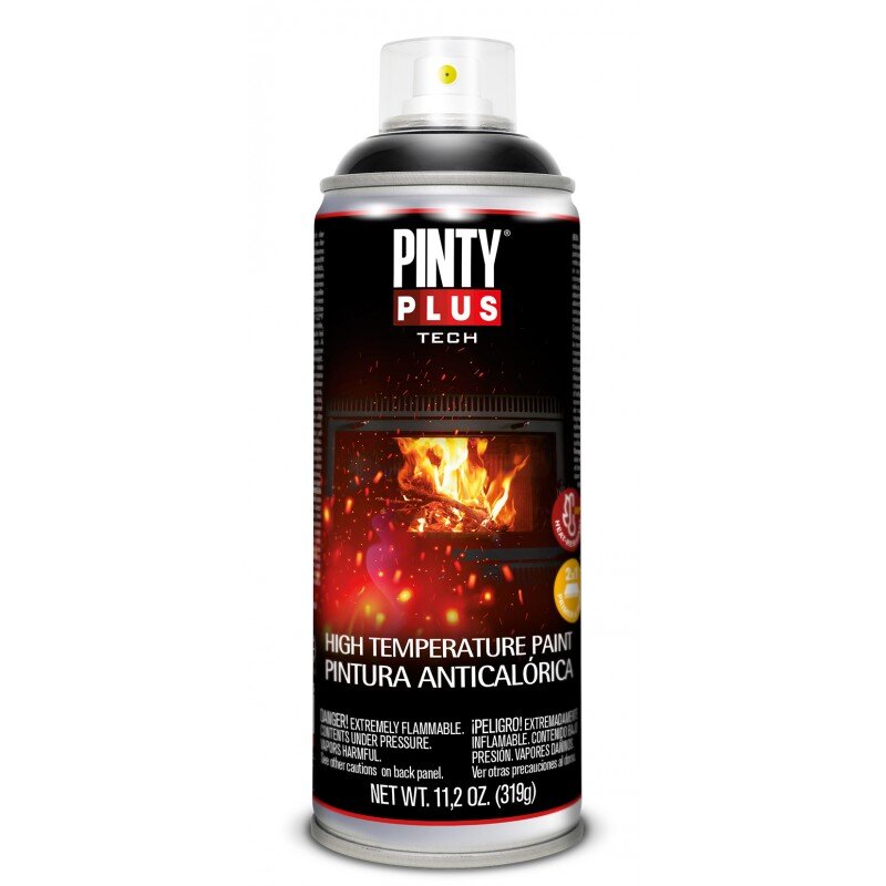 Pintyplus Tech žiaruvzdorná farba v spreji 400 ml, čierna