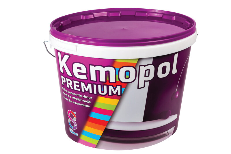 KEMOPOL PREMIUM umývateľná interiérová farba — báza TR, 10 l