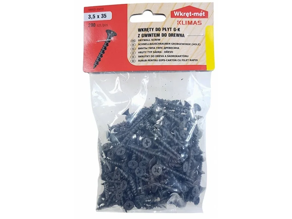 Skrutky do sadrokartónu a dreva 4,2 x 70 mm, čierne (fosfátované)