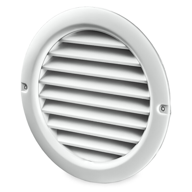 VENTS MV 125bVs – okrúhla plastová ventilačná mriežka s nadstavcom Ø125 mm, biela