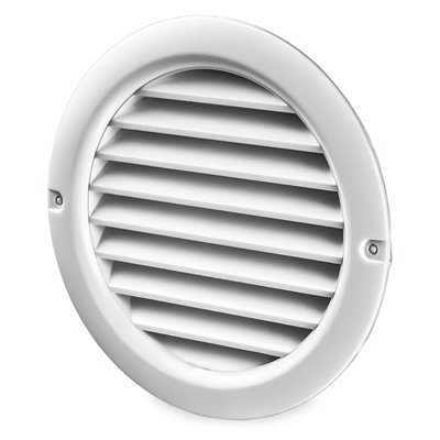 VENTS MV 150bVs – okrúhla vetracia mriežka 150 mm, biela (plastová, s nástavcom a sieťkou)