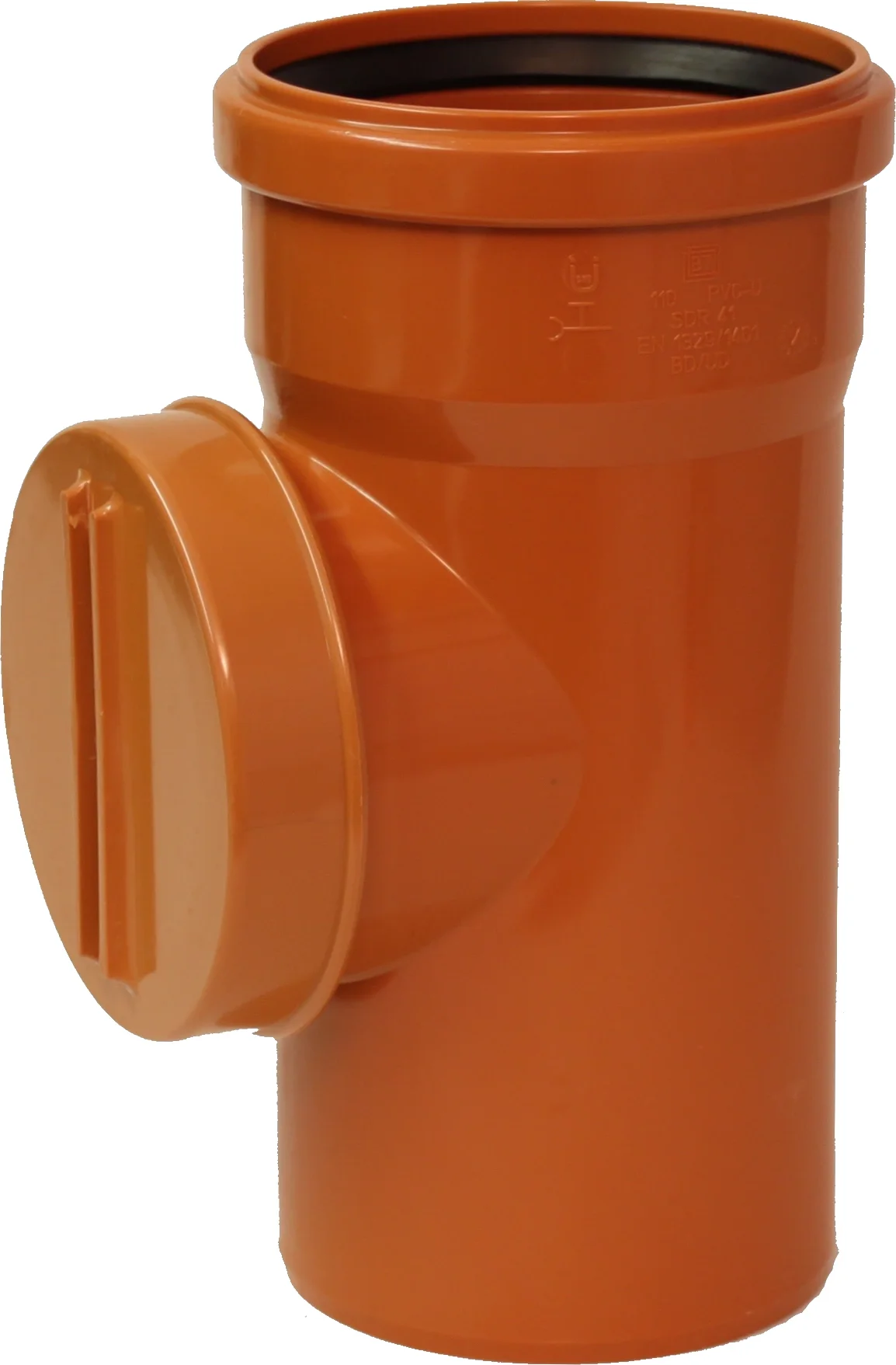 Čistiaci kus KG DN 110, oranžový, PVC