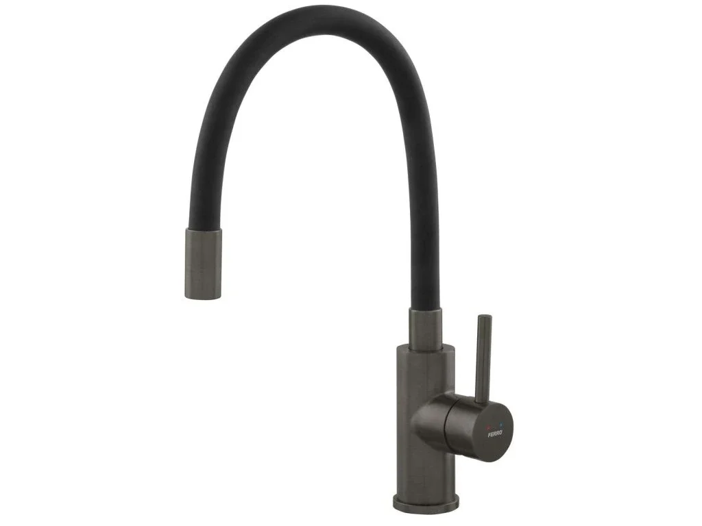 Ferro Zumba drezová stojanková batéria s elastickým ramenom BZA4BSSGM, gun metal/čierna