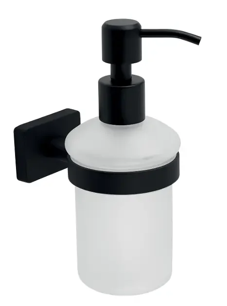 Novaservis Ferro Greta nástenný dávkovač mydla 150 ml, čierna matná (sklo/kov)