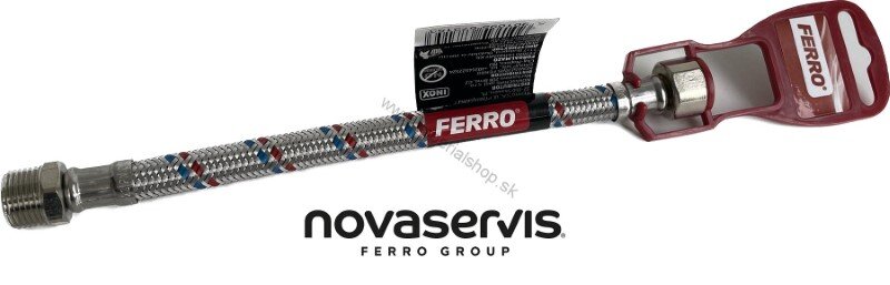 Novaservis nerezová flexi hadička Š 3/8" x M 3/8" - 20 cm