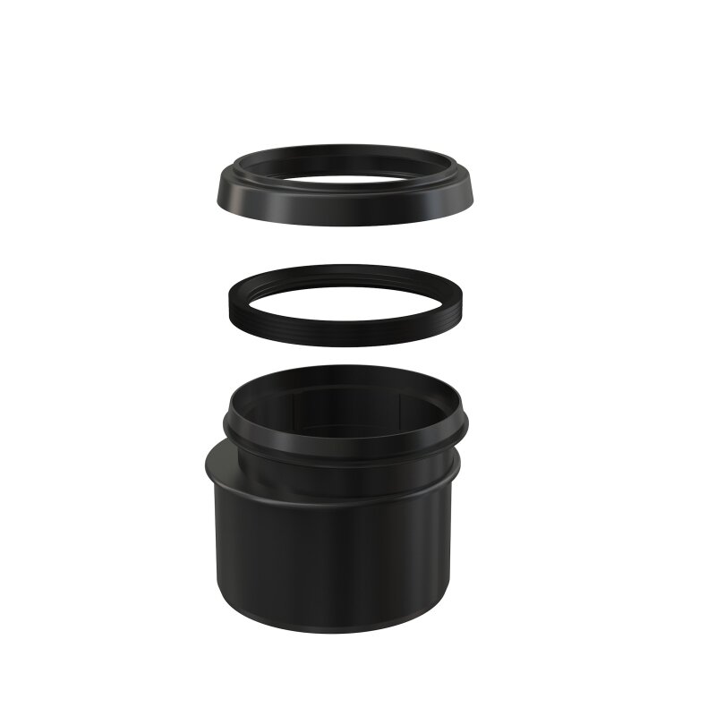 ALCADRAIN M907 redukcia DN90→DN110 excentrická, PE, čierna