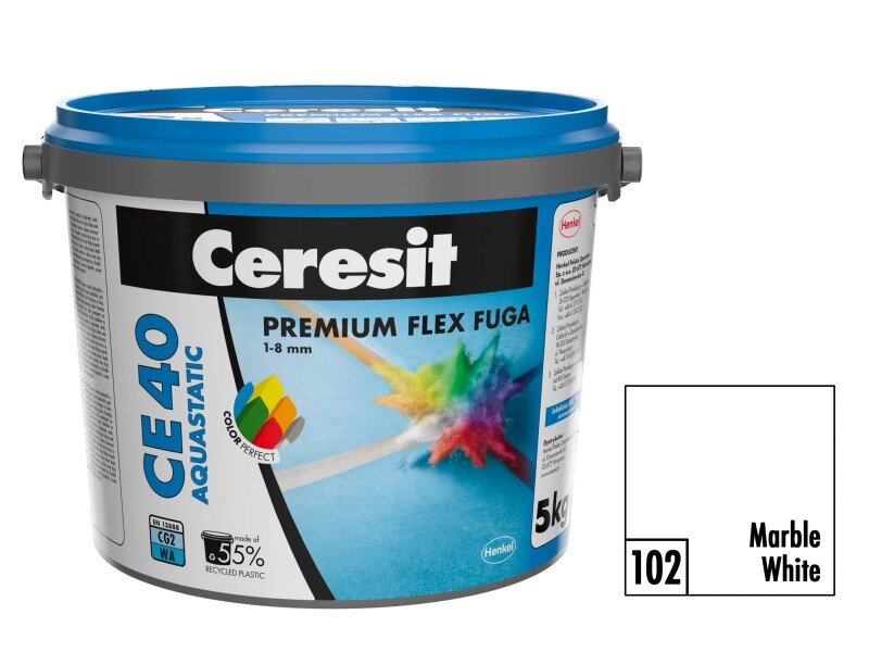 Ceresit CE 40 Aquastatic Marble White, škárovacia hmota 5 kg
