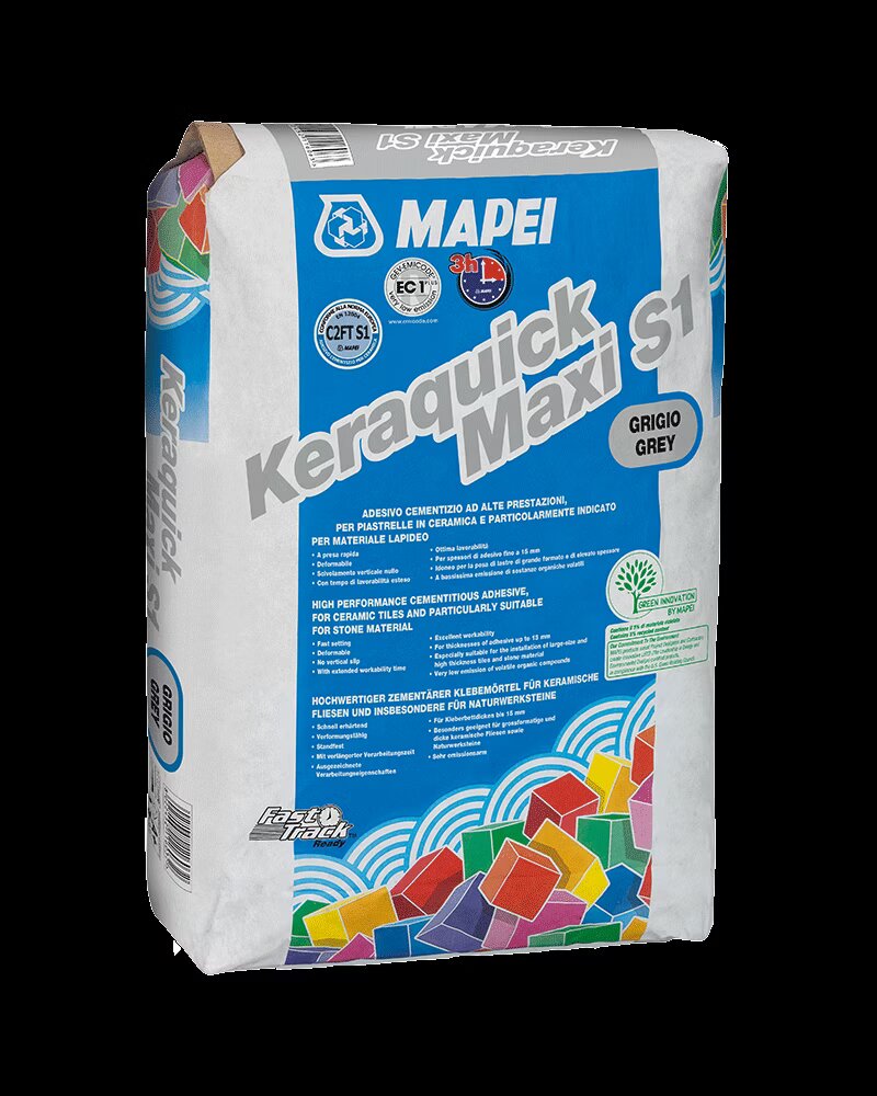MAPEI Keraquick Maxi S1, cementové rýchlotvrdnúce lepidlo, šedé, 25 kg