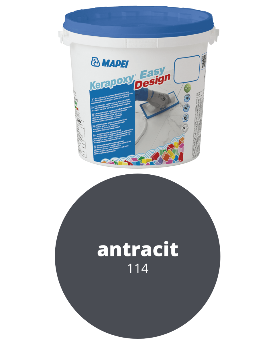 Mapei Kerapoxy Easy Design 114 Antracit – epoxidová škárovacia hmota, 3 kg