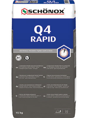 SCHÖNOX Q4 Rapid 15 kg — rýchlotvrdnúce flexibilné lepidlo na obklady a dlažby (C2FTES1)