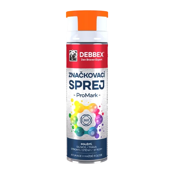 Den Braven DEBBEX Pro Mark značkovací sprej fluorescenčný 500 ml – oranžový