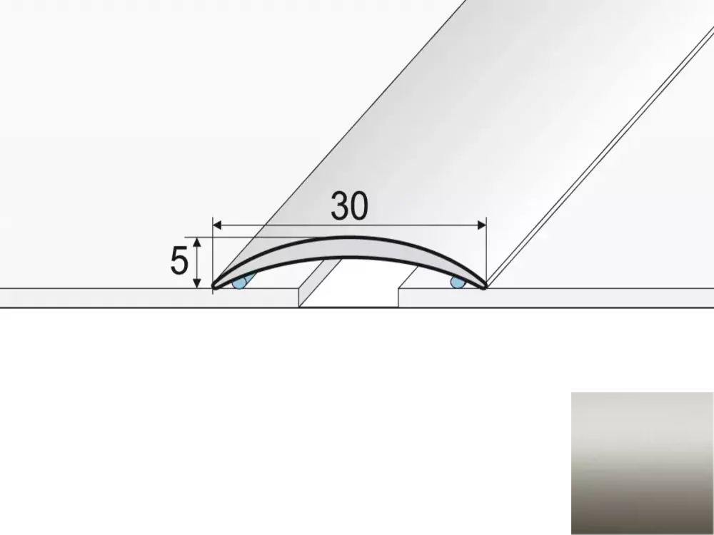Prechodový profil A03 INOX, 2,7 m, šírka 30 mm (samolepiaci)