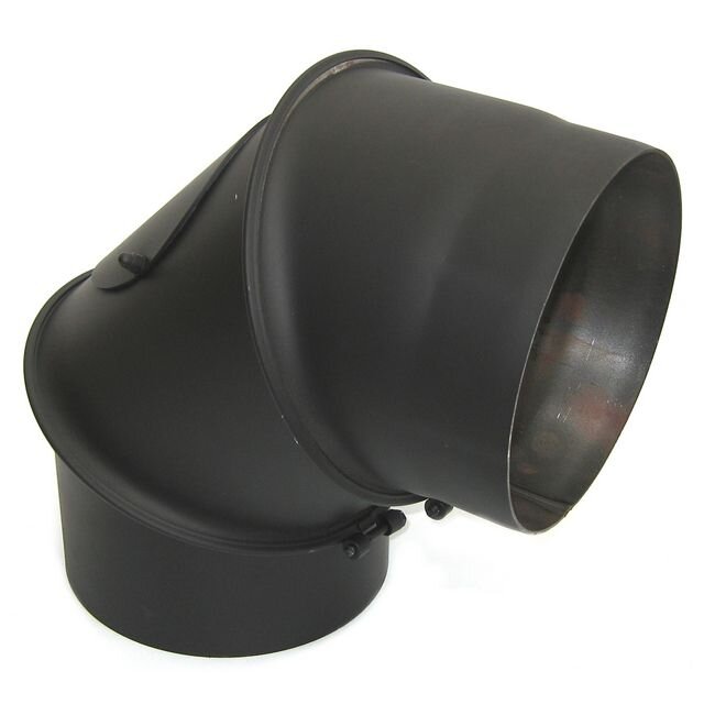 Darco nastaviteľné komínové koleno KNSR150/90, Ø150 mm, čierne (s čistiacim otvorom)