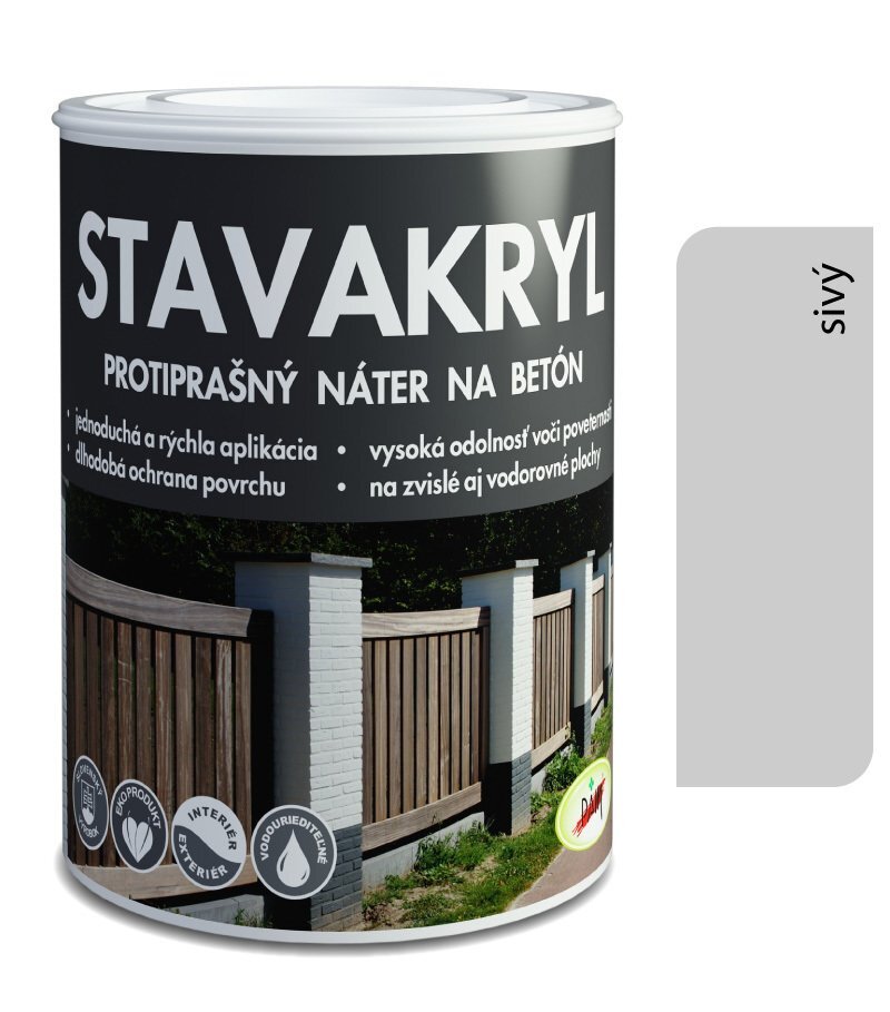 PAM Stavakryl – protiprašná farba na betón, sivá, 15 kg