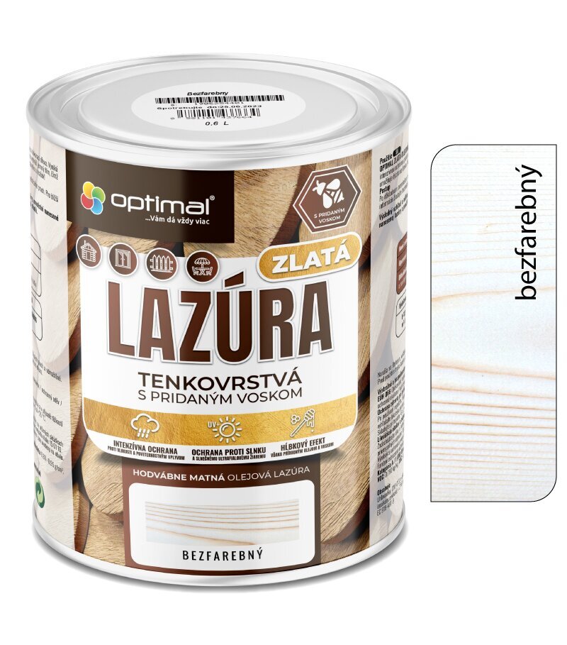 Optimal Zlatá tenkovrstvá olejová lazúra bezfarebná 0,6 l