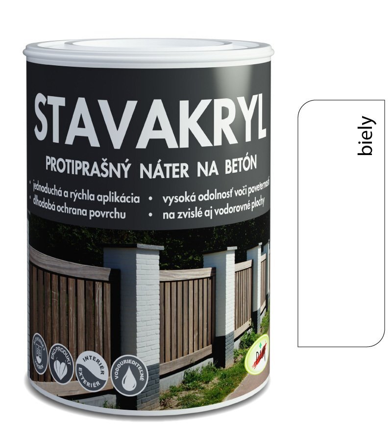 PAM Stavakryl – protiprašný náter na betón, biely, 7 kg