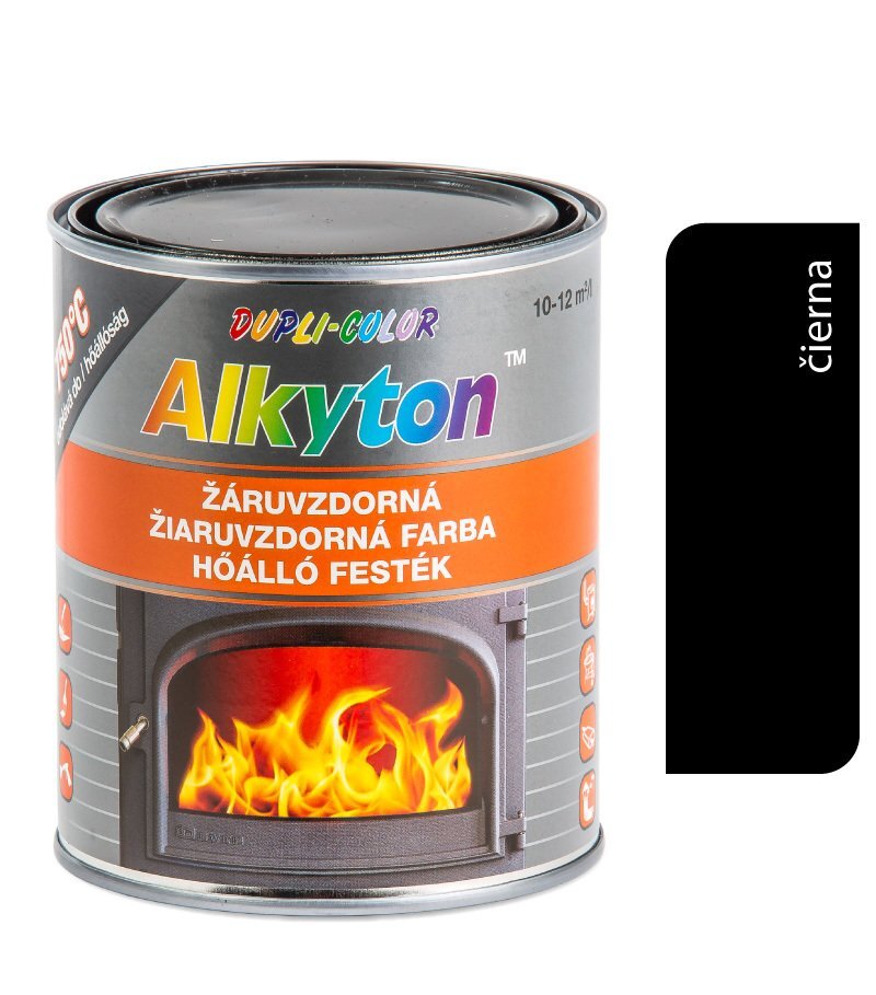 Alkyton žiaruvzdorná farba čierna 250 ml