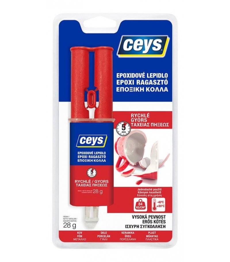 Ceys Epoxiceys rýchlo tvrdnúce dvojzložkové epoxidové lepidlo, 28 g (striekačka)
