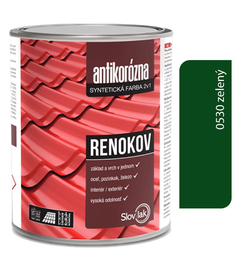 Renokov zelený 2,5 kg – antikorózna farba na kov (2 v 1)