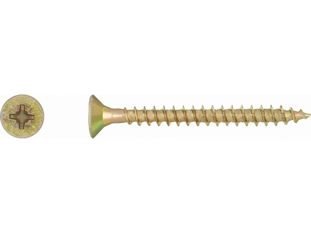 Rawlplug UC vrut kalený do dreva 3,0×30 mm, zápustná PZ hlava, žltý zinok