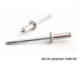 Trhací nýt hliník/oceľ 3,2 x 8 mm, plochá hlava
