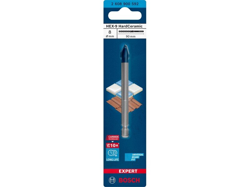 Bosch EXPERT HEX-9 HardCeramic vrták do keramiky 8 x 90 mm