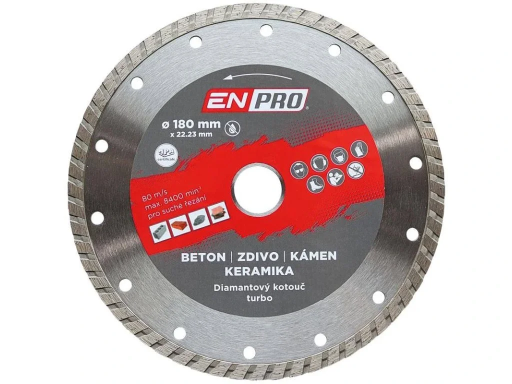 ENPRO diamantový turbo kotúč Ø 180 x 1,6 x 22,3 mm