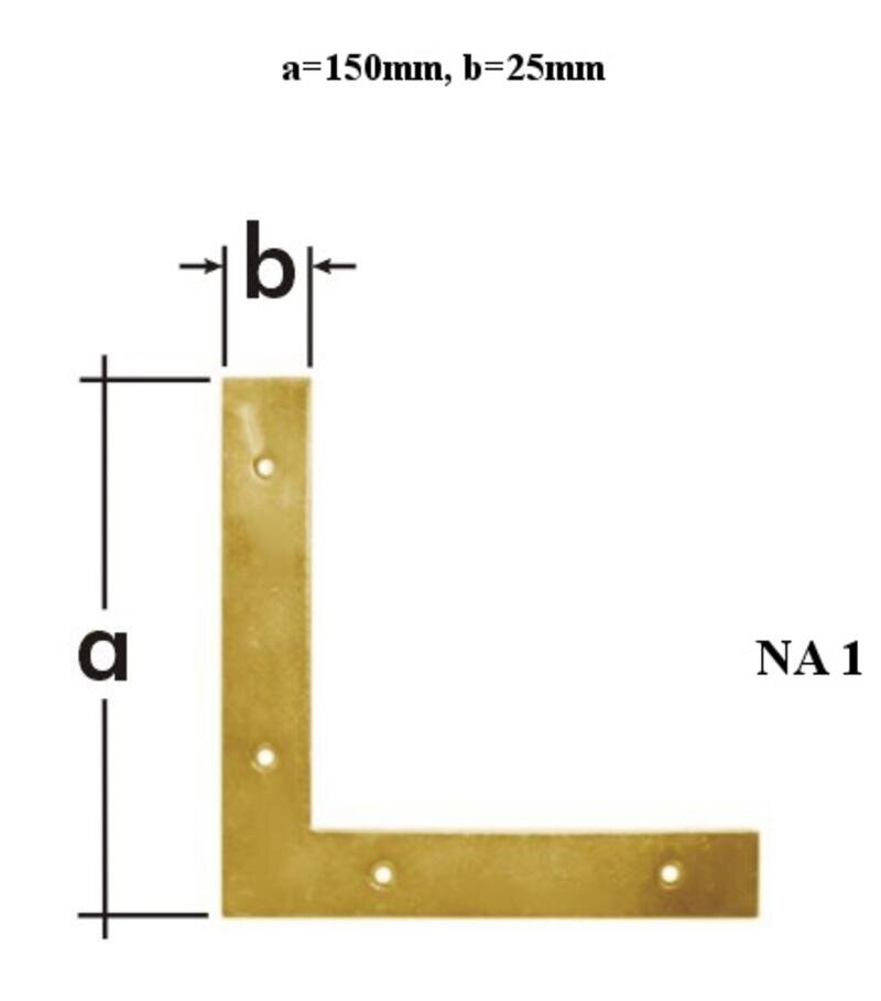 Spoj typu L NA5 50×50×10×2 mm