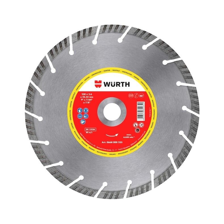 WÜRTH diamantový segmentový kotúč 230 x 2,6 x 22,23 mm