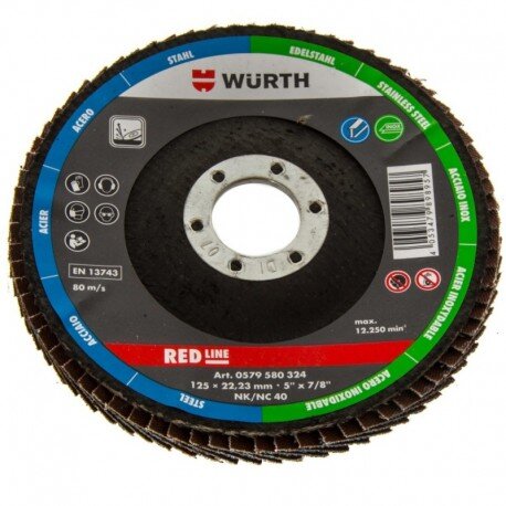 Würth lamelový brúsny kotúč 125 mm, zrnitosť 40, otvor 22,23 mm