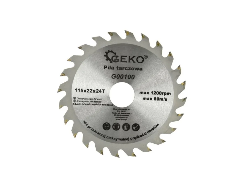 GEKO pílový kotúč na drevo 115 x 1,8 x 22,2 mm, 24 zubov (SK plátky)