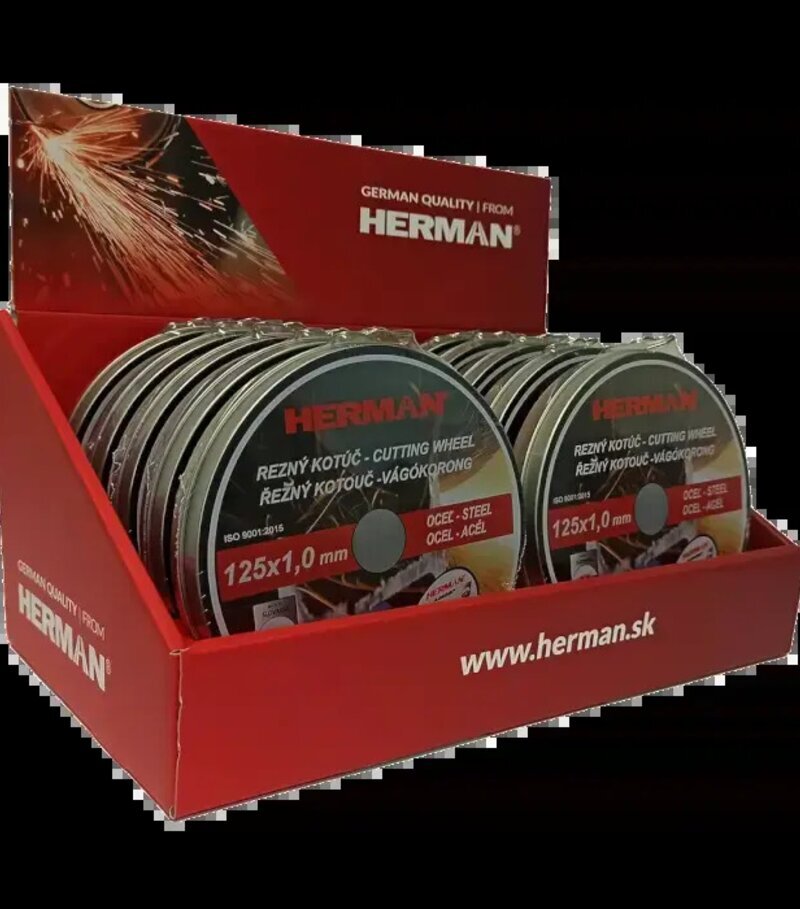 Kotúč rezný na kov 125 x 1,0 x 22,23 mm, sada 10 ks (box)