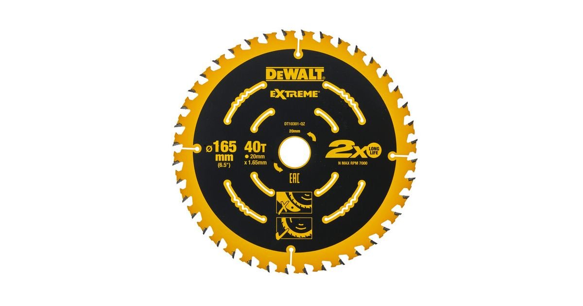 DeWALT DT10301 Extreme pilový kotúč 165 x 20 mm, 40 zubov (na drevo)
