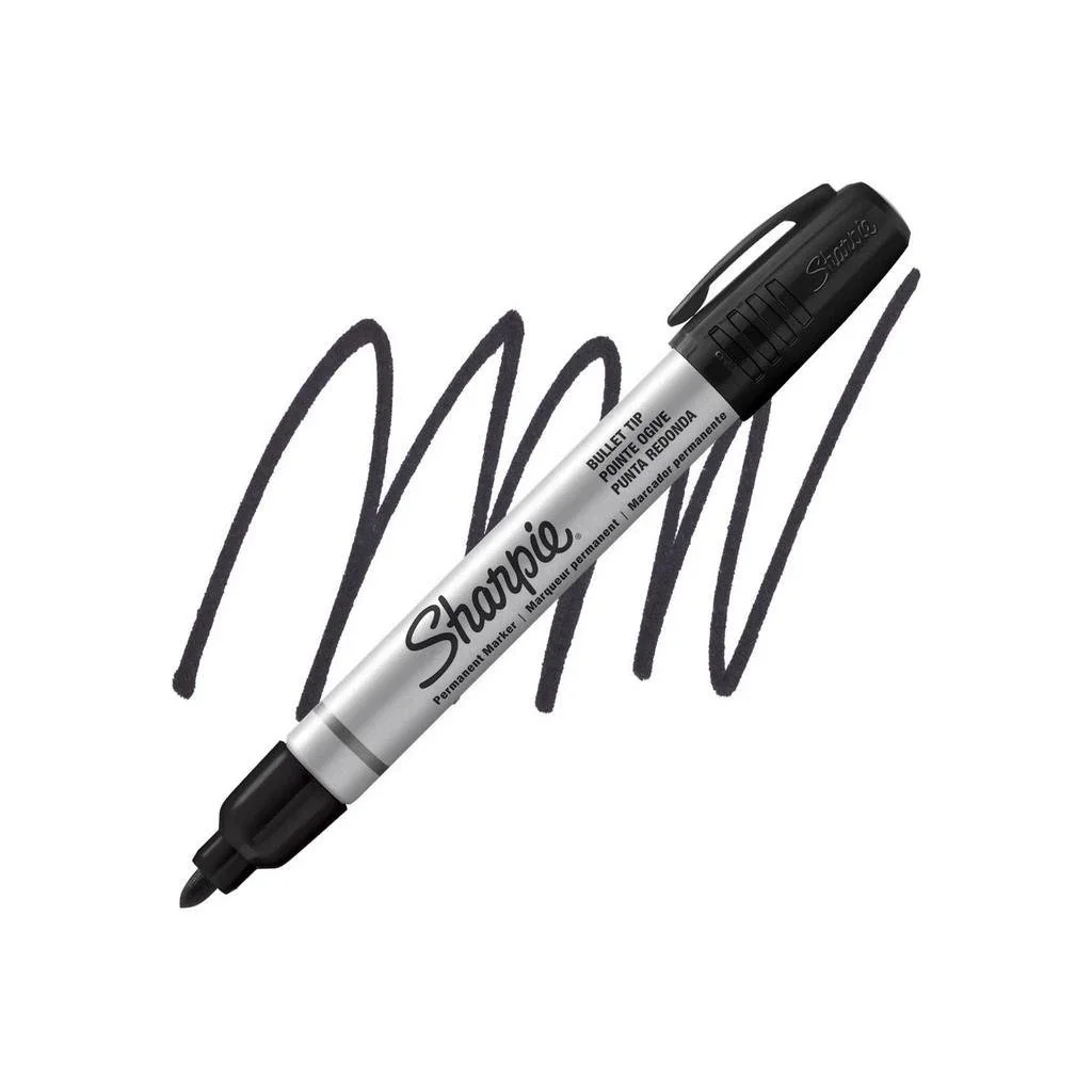 Sharpie Marker Pro S, permanentný popisovač, čierny (okrúhly hrot 1,5–3 mm)