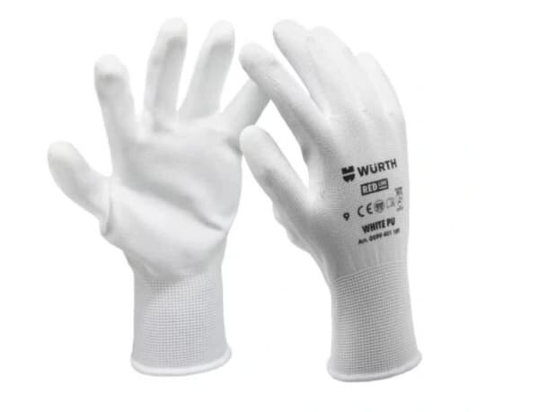 Ochranné montážne rukavice WURTH WHITE PU, veľkosť 9 (M)