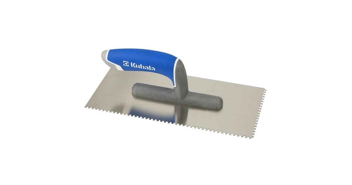 Kubala hladítko nerezové zubové 270 x 130 mm, zuby 3 x 3 mm, rukoväť 3K soft