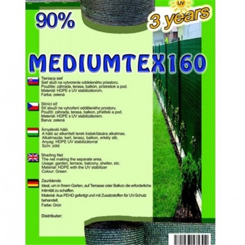 Tieniaca sieť Mediumtex 1,8 x 50 m, 90% tienenia, 160 g/m², zelená